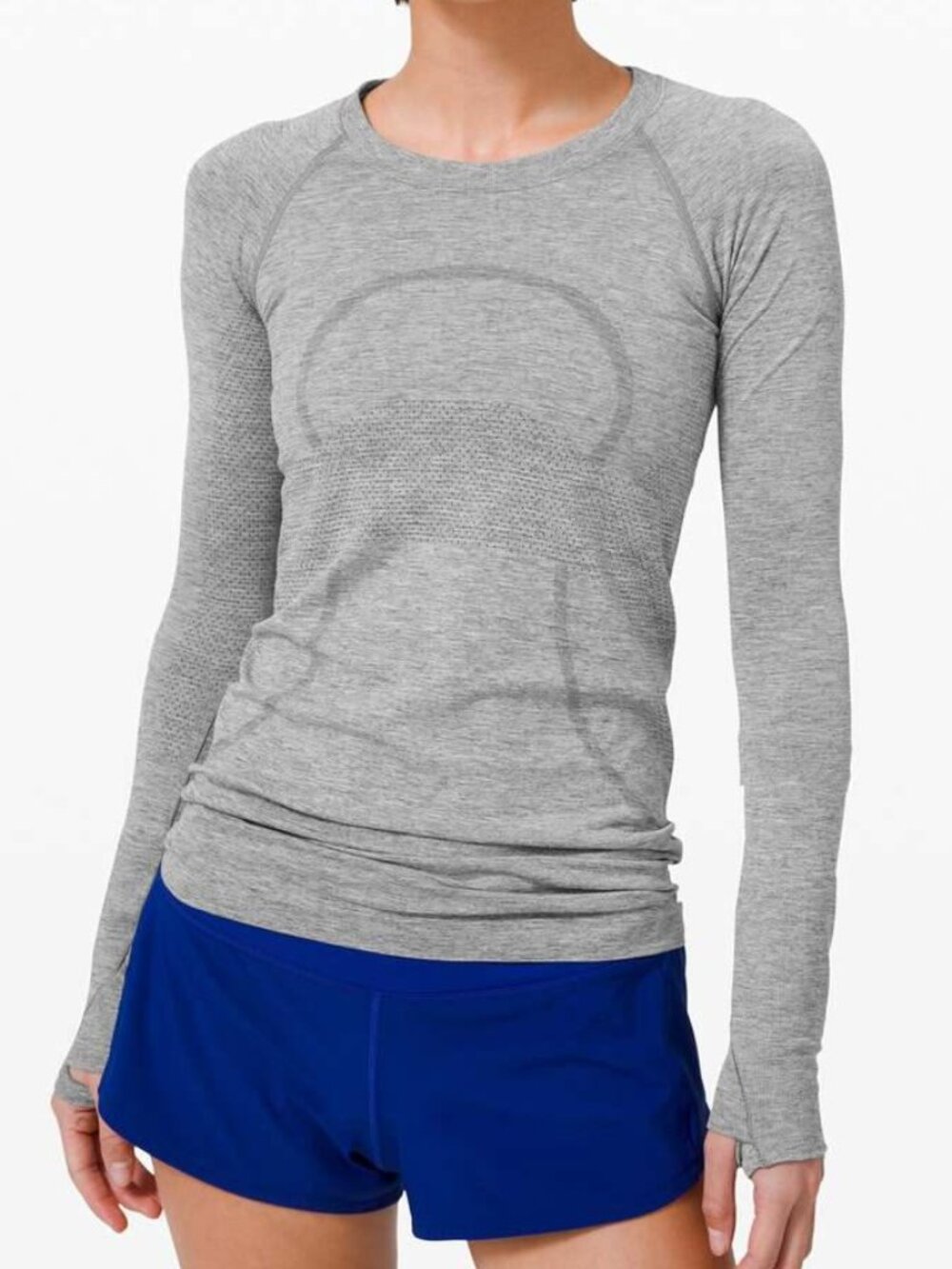 Lululemon Athletica Women's Swiftly Tech Long Sleeve 2.0 Slate / White Size 8